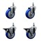 Service Caster 4 Inch Blue Polyurethane 10 MM Threaded Stem Caster Set 2 Brakes SCC SCC-TS20S414-PPUB-BLUE-M1015-2-PLB-2 - alternate 1